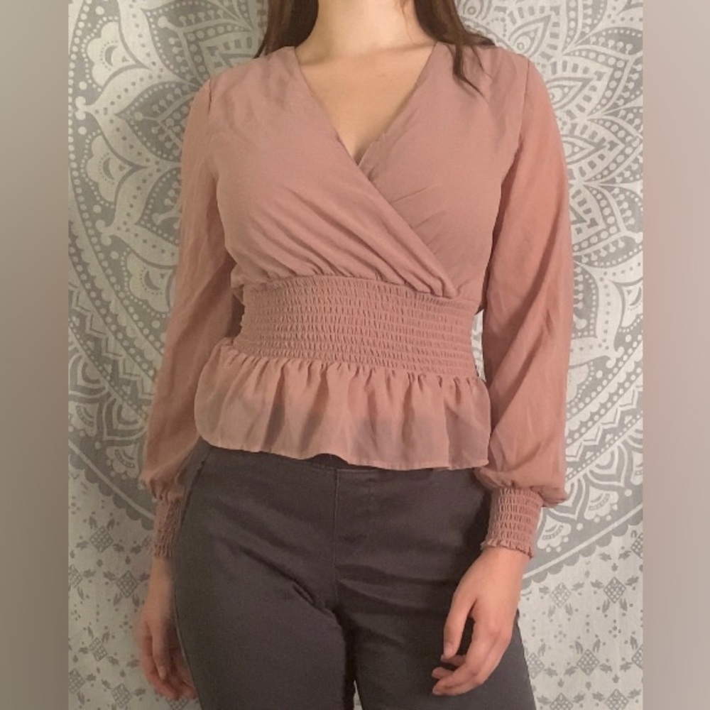 Japna | Blush Pink Frilly Blouse